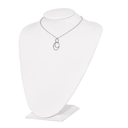 Sterling Silver Rhodium-Plated Polished W/1.5In Ext. Necklace