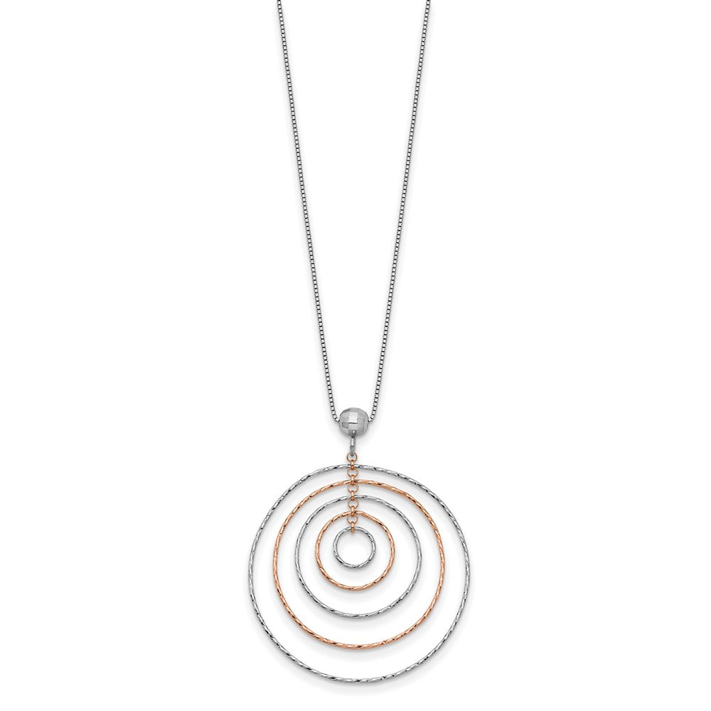 Ss/Rose Plated Sterling Silver Rose Gold-Plated D/C W/1In Ext. Necklace