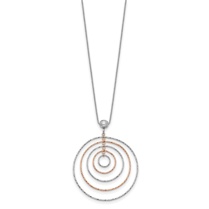 Ss/Rose Plated Sterling Silver Rose Gold-Plated D/C W/1In Ext. Necklace