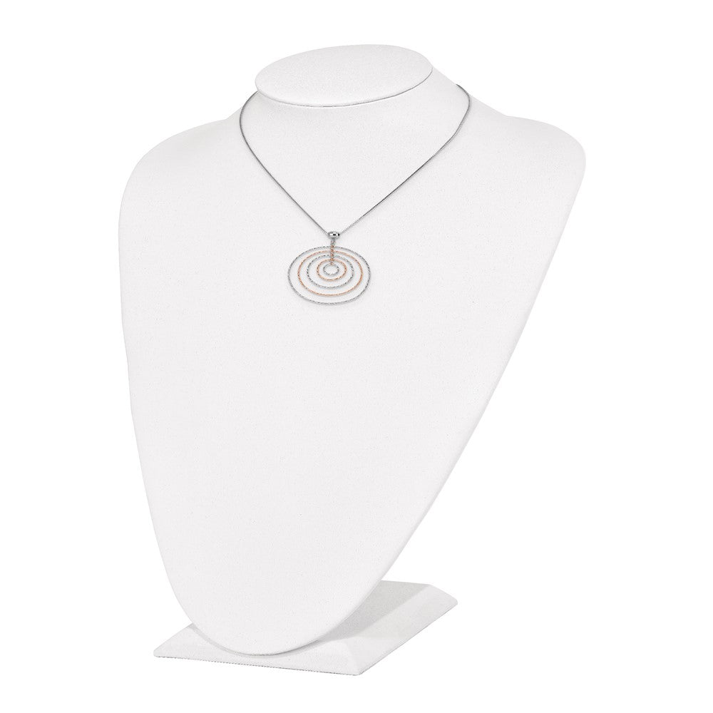 Ss/Rose Plated Sterling Silver Rose Gold-Plated D/C W/1In Ext. Necklace