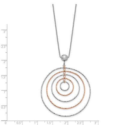 Ss/Rose Plated Sterling Silver Rose Gold-Plated D/C W/1In Ext. Necklace