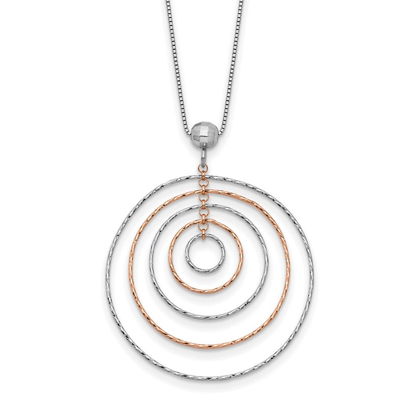 Ss/Rose Plated Sterling Silver Rose Gold-Plated D/C W/1In Ext. Necklace