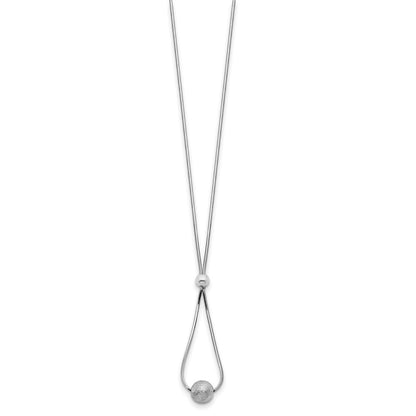 Sterling Silver Polished & Laser Cut Bead Necklace