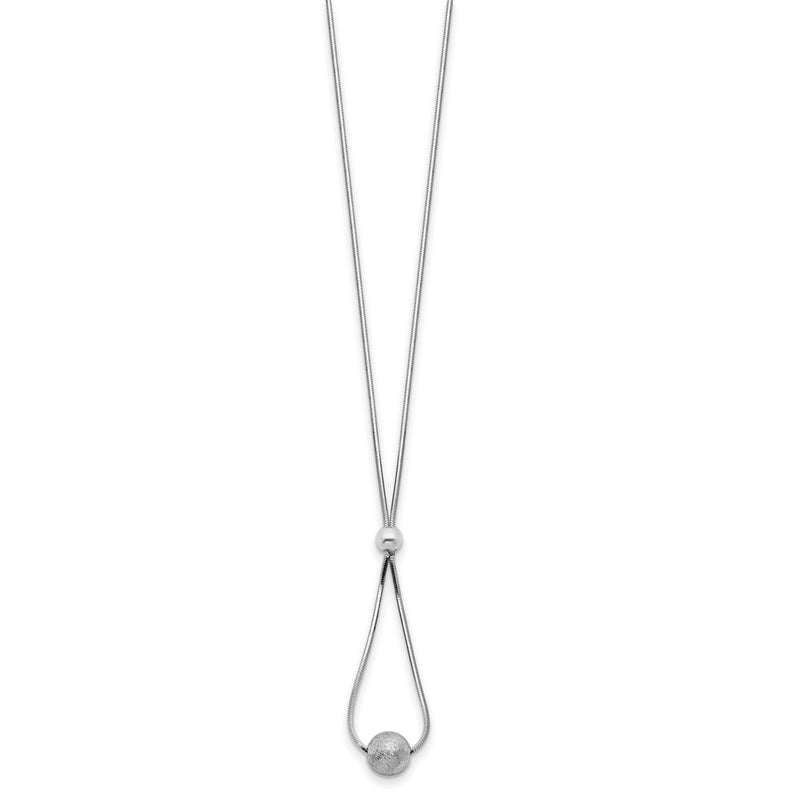Sterling Silver Polished & Laser Cut Bead Necklace