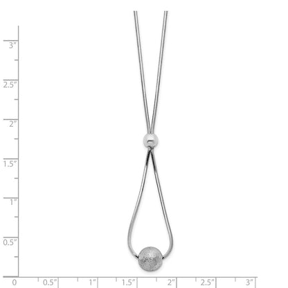 Sterling Silver Polished & Laser Cut Bead Necklace