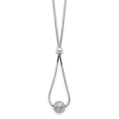 Sterling Silver Polished & Laser Cut Bead Necklace