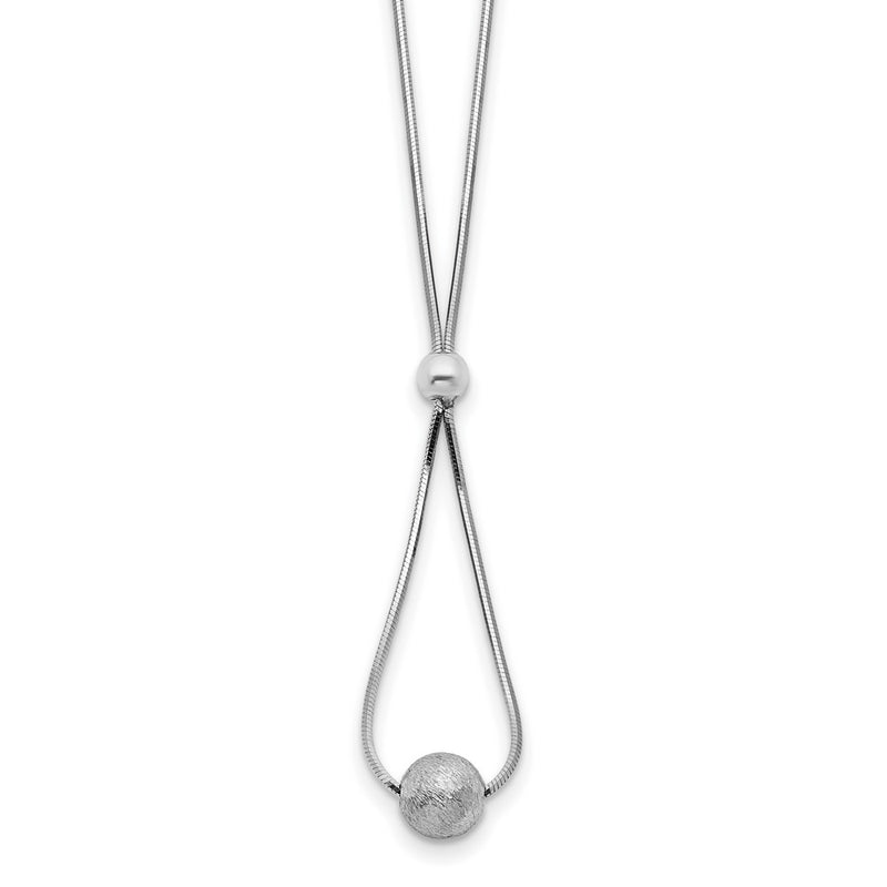 Sterling Silver Polished & Laser Cut Bead Necklace