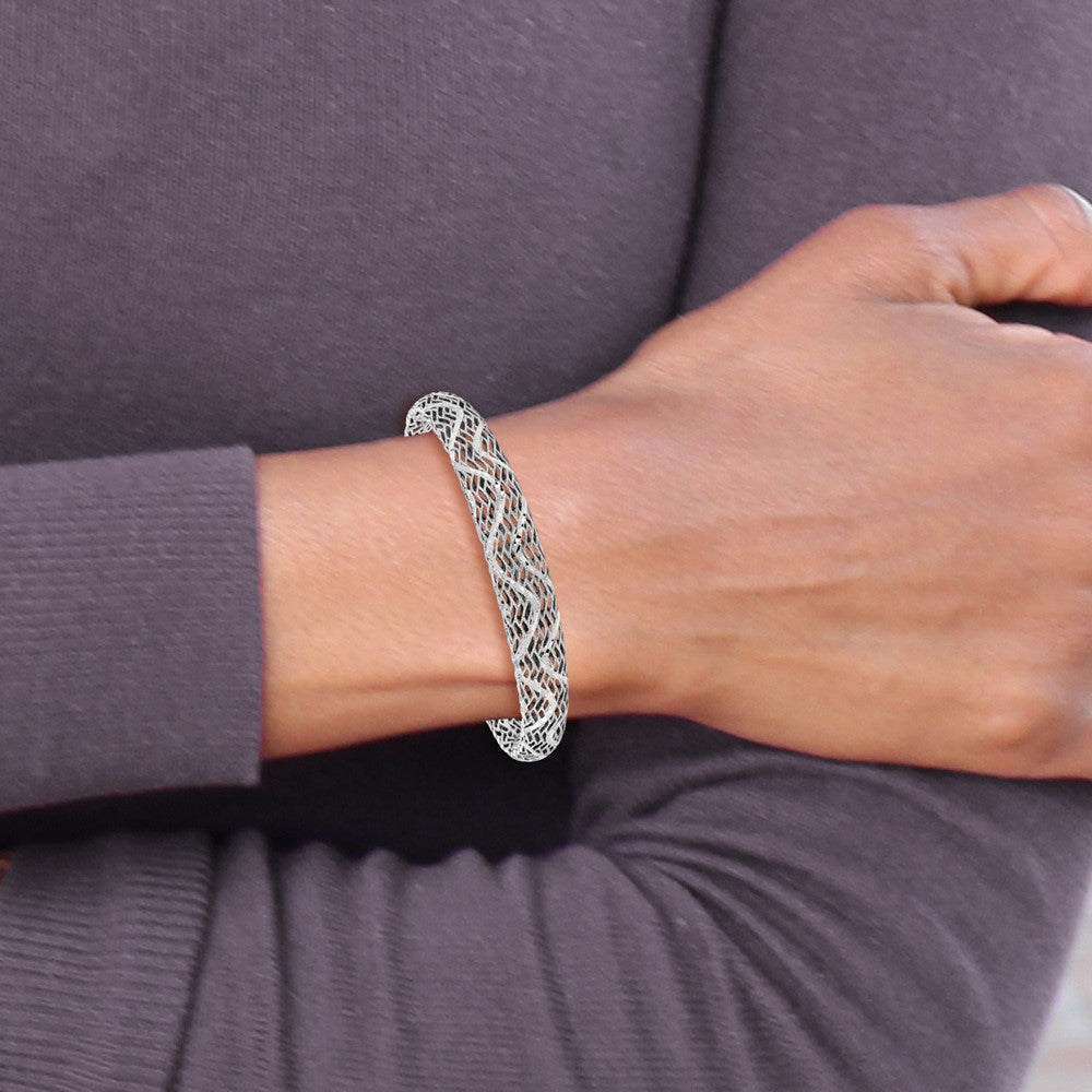 Sterling Silver Polished D/C Bangle