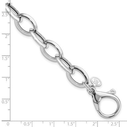 Sterling Silver Rhodium Plated Polished Fancy Link Bracelet