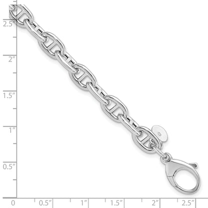 Sterling Silver Rhodium Plated Polished Fancy Link Bracelet