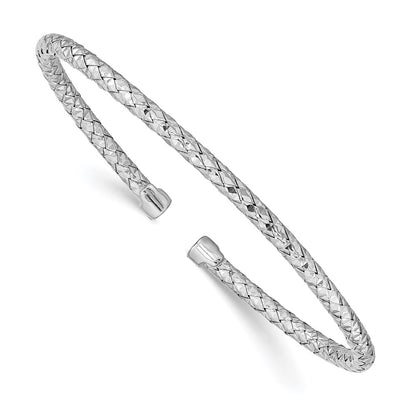Sterling Silver Rhodium-Plated Polished Bangle
