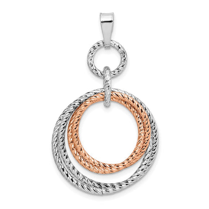 Sterling Silver Rose Gold Plated Rh D/C Pendant