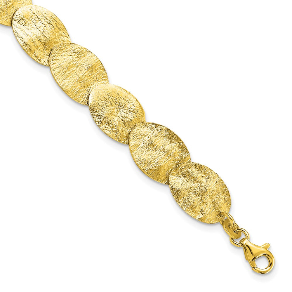 Sterling Silver Gold Tone Textured 2In Ext Bracelet