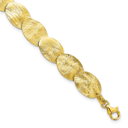 Sterling Silver Gold Tone Textured 2In Ext Bracelet