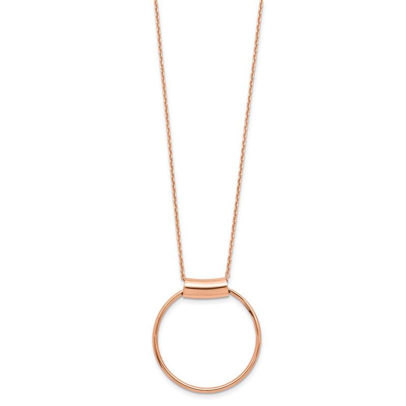 Sterling Silver Rh Plat Rose Tone Polish 1In Ext Necklace