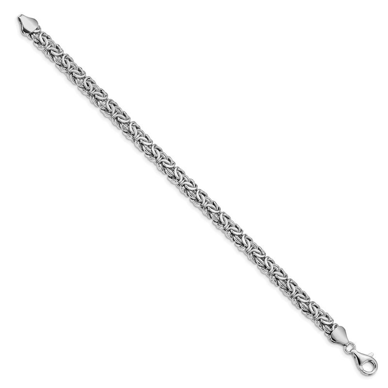 Sterling Silver Rhodium Plated Fancy Bracelet