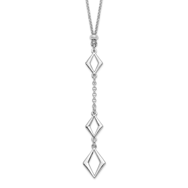Sterling Silver Rhodium Plated Adj. W/ 1.5In Ext. Necklace