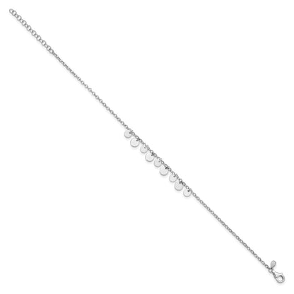 Sterling Silver Rhodium-Plated W/ 1.5in Anklet