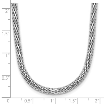 Sterling Silver Rhodium Plated W/ 2In Ext Choker Necklace