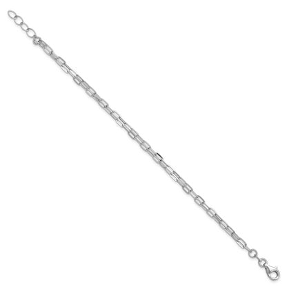 Sterling Silver Rhodium Plated Multi Strand W/ 1In Bracelet