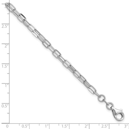 Sterling Silver Rhodium Plated Multi Strand W/ 1In Bracelet