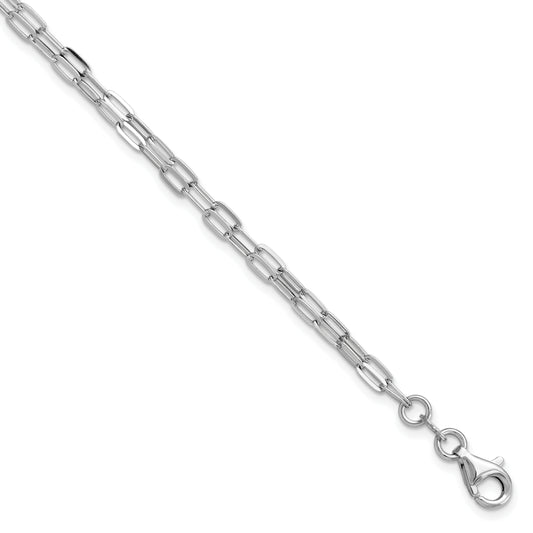 Sterling Silver Rhodium Plated Multi Strand W/ 1In Bracelet