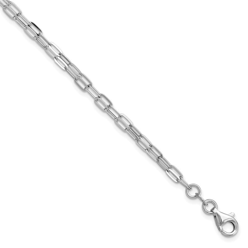 Sterling Silver Rhodium Plated Multi Strand W/ 1In Bracelet