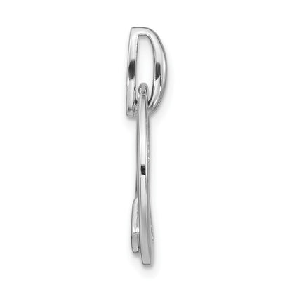 Gold Plated Sterling Silver Rh P And Cz Brushed Pendant