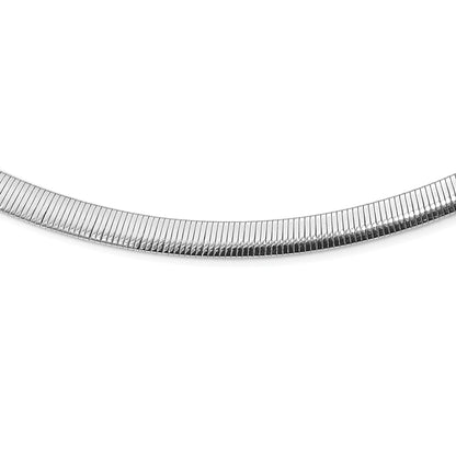 Sterling Silver Rhod Plated Polished Textured Reversible Necklace