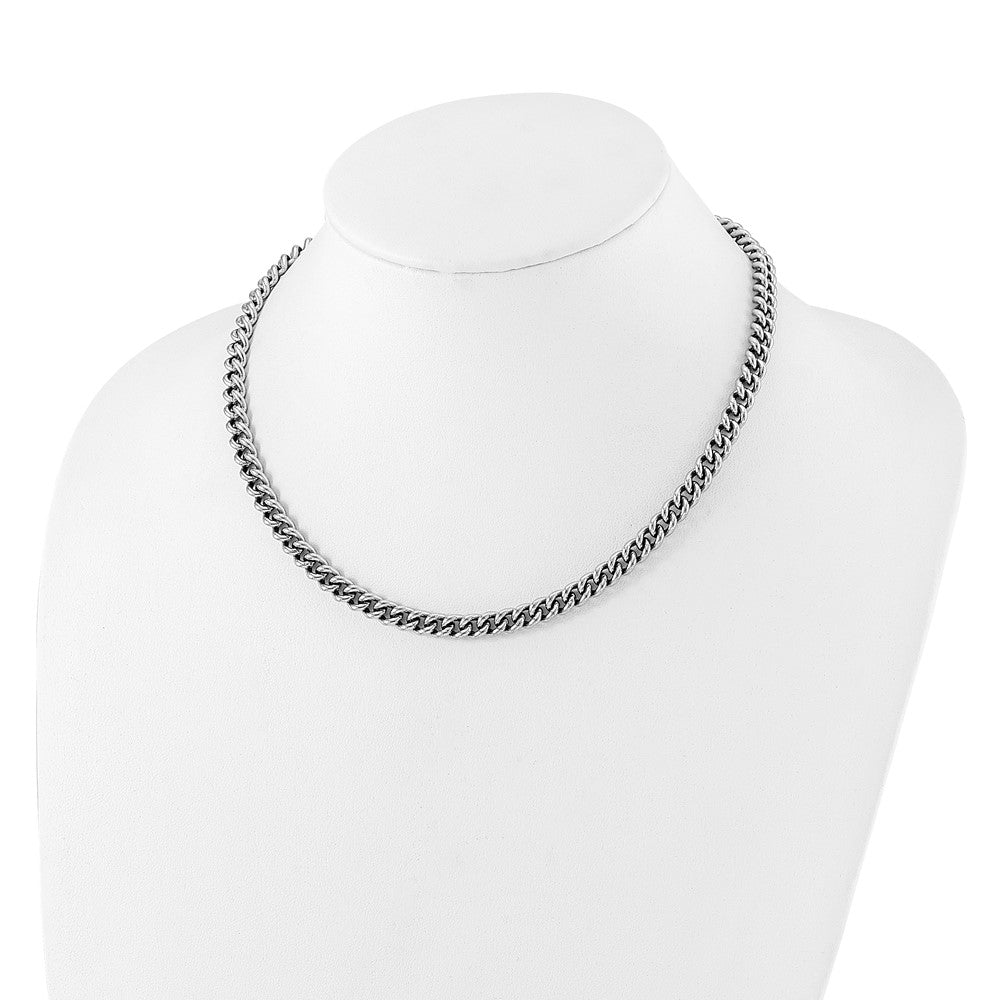 Rose Plated Sterling Silver Rh And Gold Curb Link Chain Necklace
