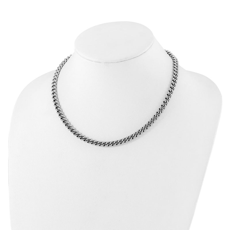 Rose Plated Sterling Silver Rh And Gold Curb Link Necklace
