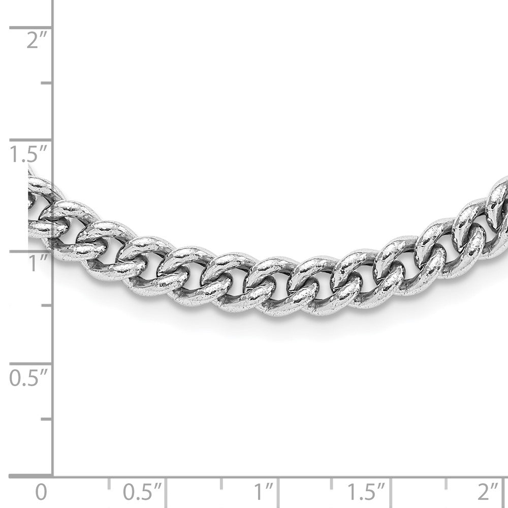 Rose Plated Sterling Silver Rh And Gold Curb Link Chain Necklace