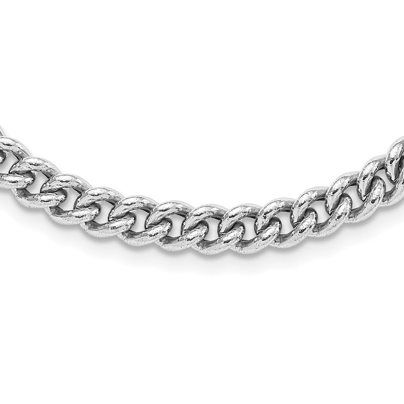 Rose Plated Sterling Silver Rh And Gold Curb Link Necklace
