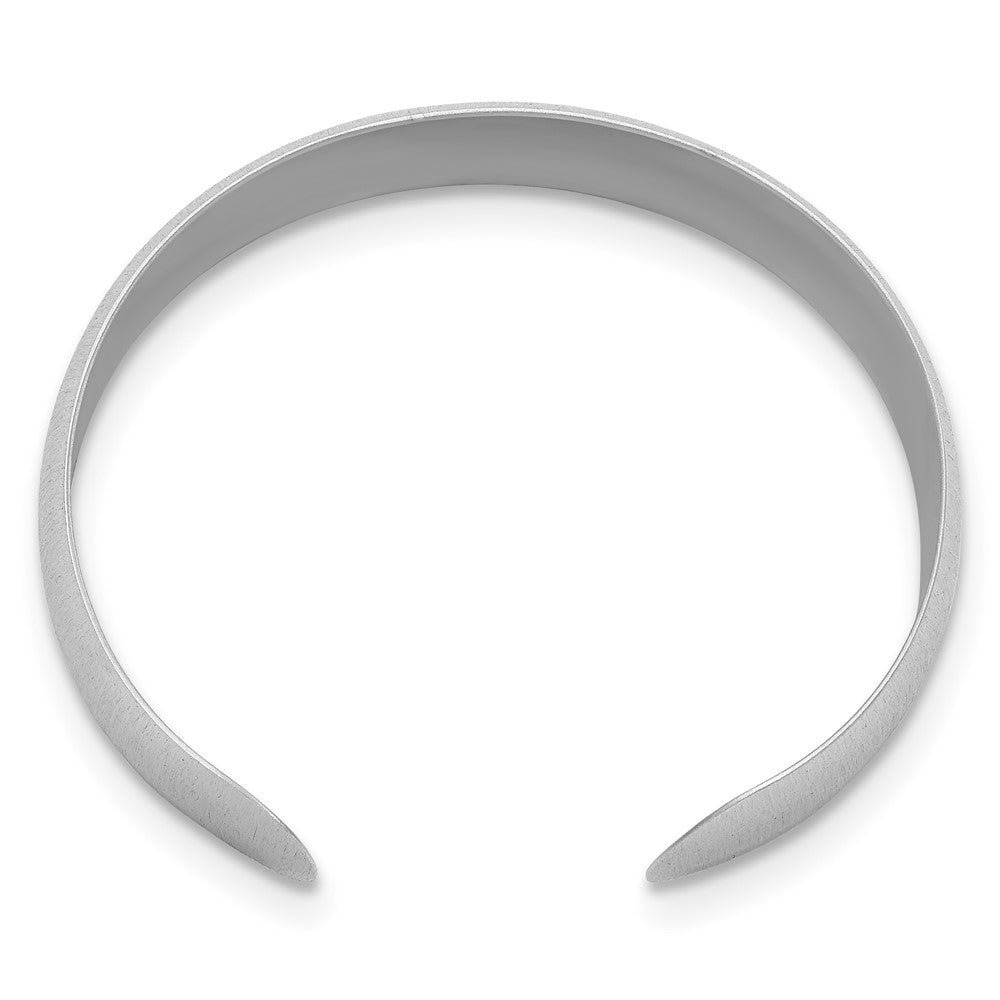 Sterling Silver Rhodium Plated Brushed Cuff Bangle