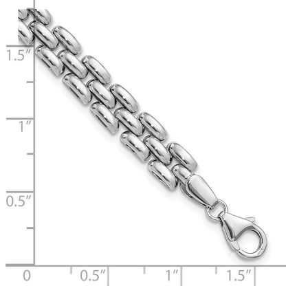 Sterling Silver Rhodium Plated Polished Fancy Link Bracelet