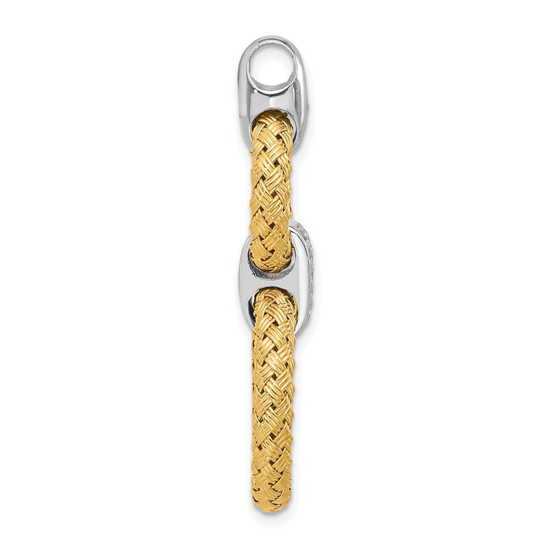 Sterling Silver Rh Plat And Gold Plated Cz Woven Circles Pendant