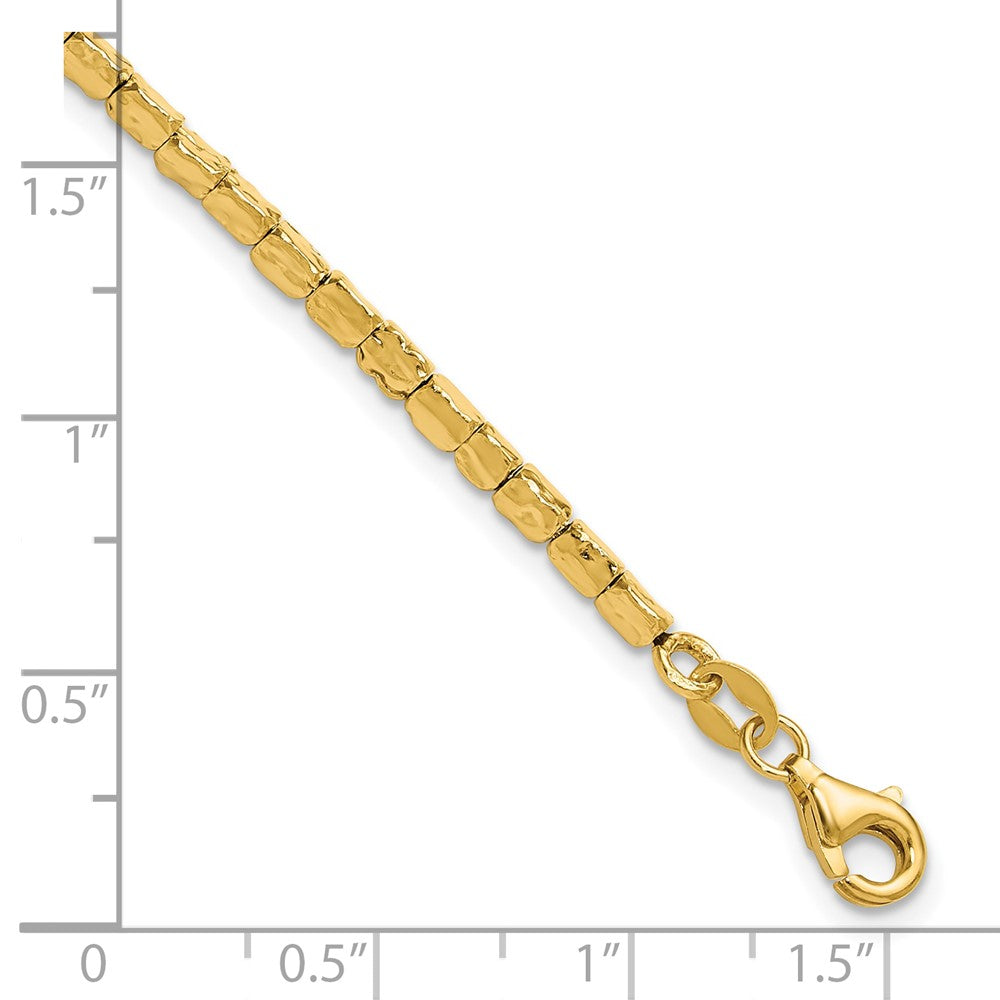 Gold Plated Sterling Silver Polished/Hammered 1In Ext. Bracelet