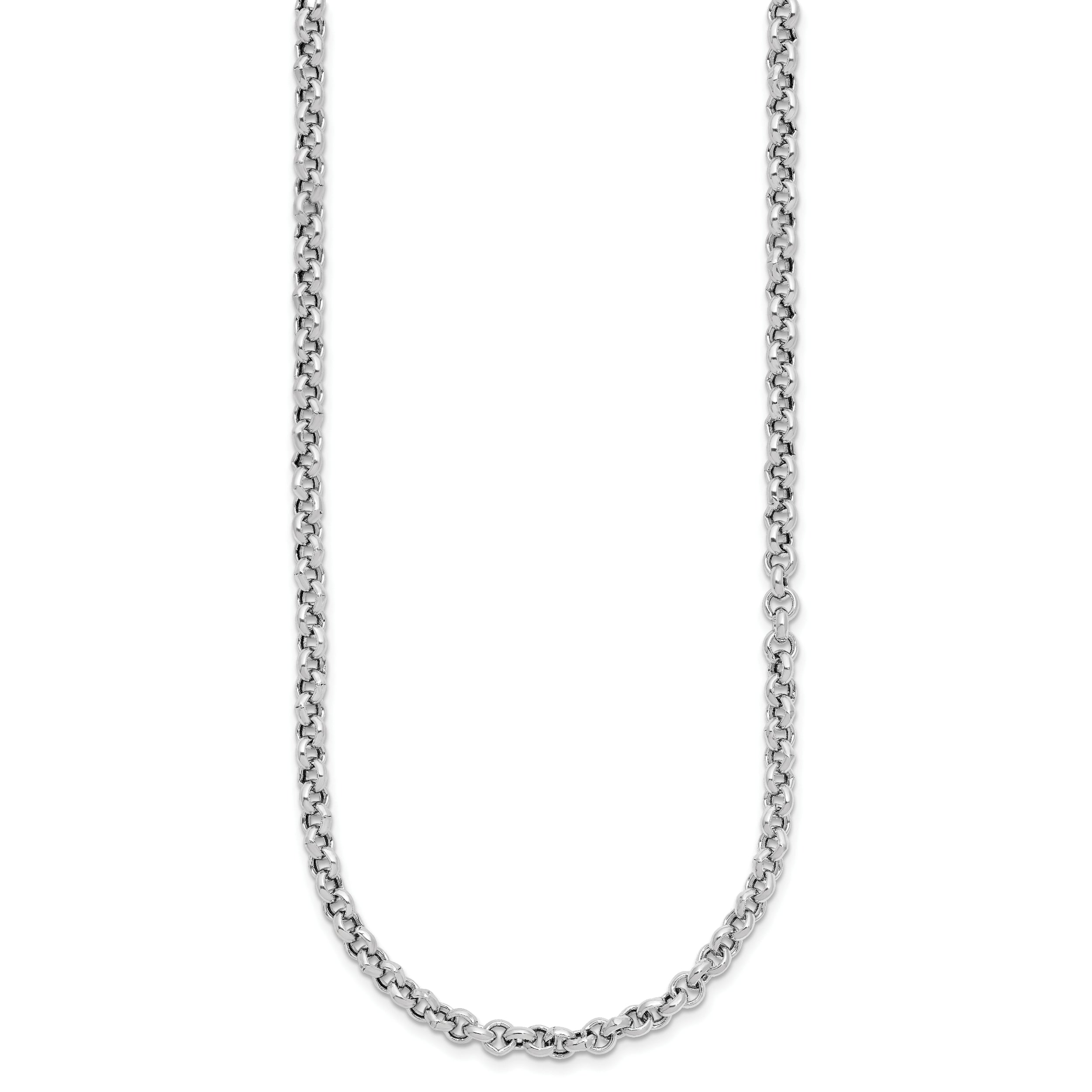 Sterling Silver Rh Plated Fancy Link Necklace
