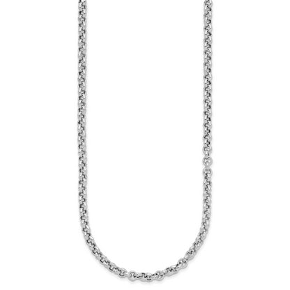Sterling Silver Rh Plated Fancy Link Necklace