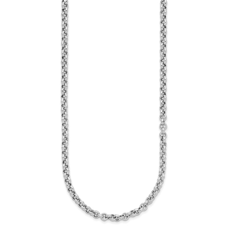 Sterling Silver Rh Plated Fancy Link Chain Necklace
