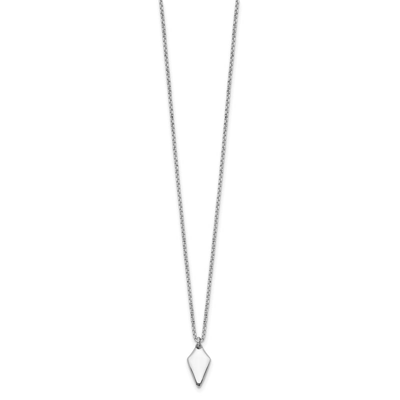 Sterling Silver Rh Plated Polished Arrowhead 1In Ext. Necklace