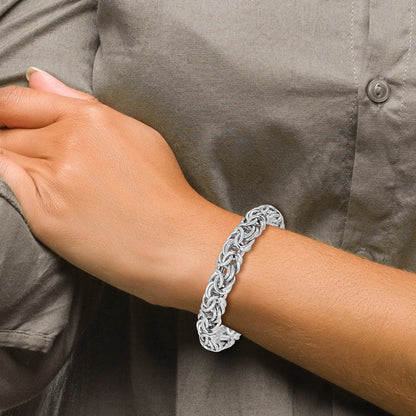 7.5 Inch Sterling Silver Fancy Link Bracelet