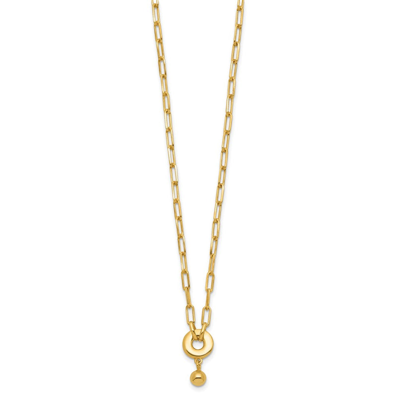 Gold Plated Sterling Silver With 2In Ext. Circle Necklace