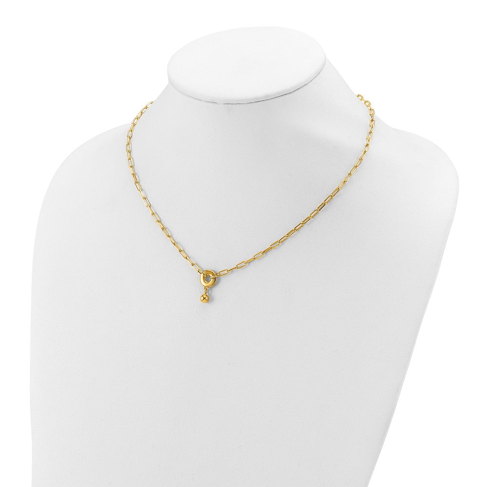 Gold Plated Sterling Silver With 2In Ext. Circle Necklace