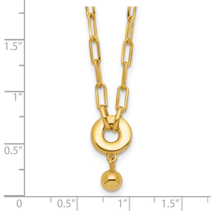 Gold Plated Sterling Silver With 2In Ext. Circle Necklace