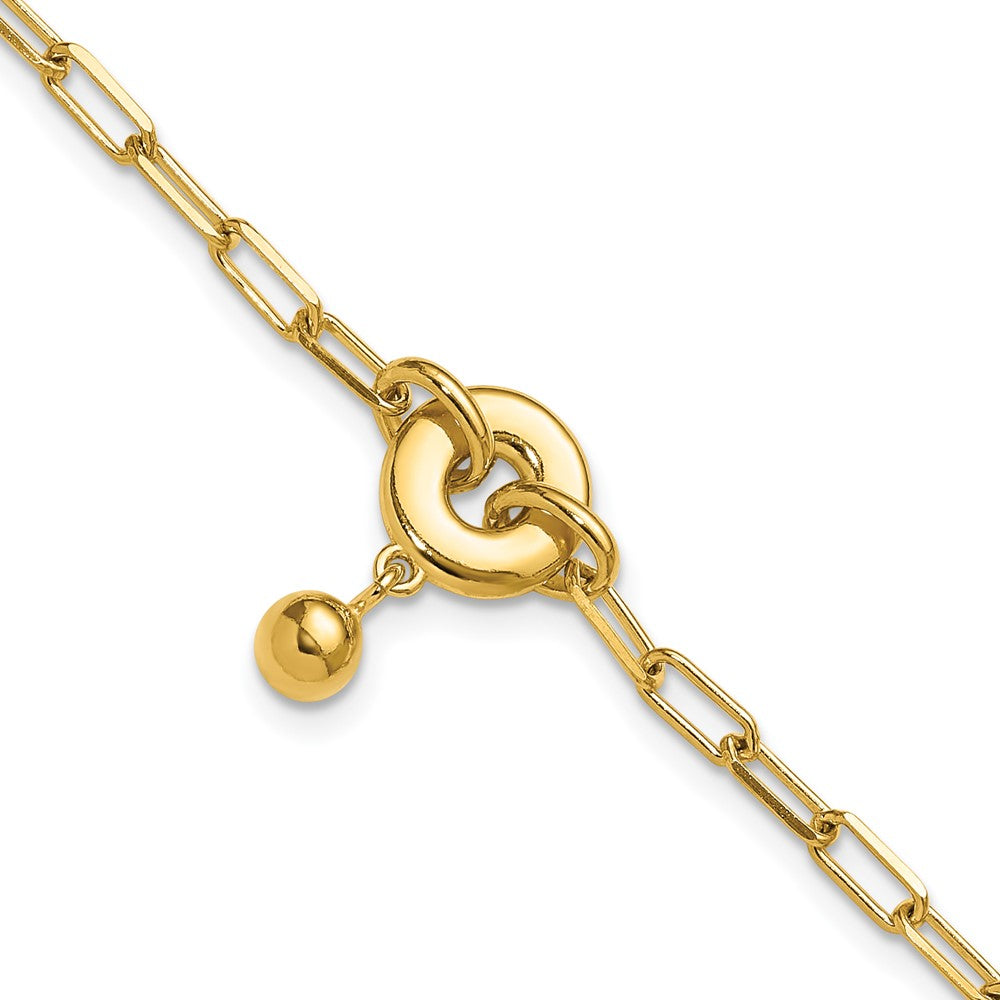 Gold Plated Sterling Silver With 1In Ext. Circle Bracelet