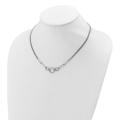 Sterling Silver Rh Plated 2 Strand 1.75In Ext. Fancy Necklace