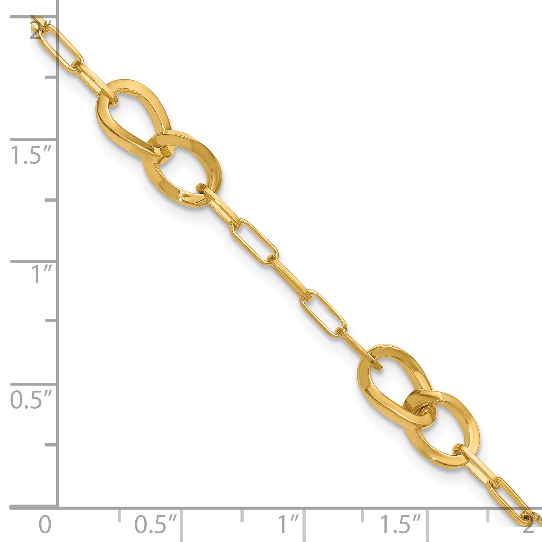 Gold Plated Sterling Silver Fancy Link With 1In Ext. Bracelet