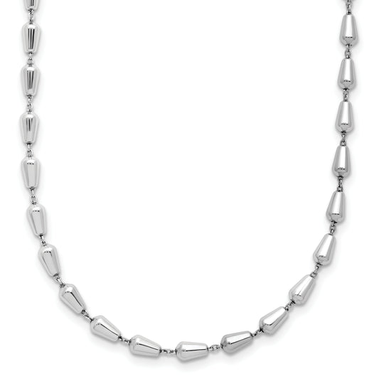 Sterling Silver Rh Plated Polished 16In 2In Ext. Necklace