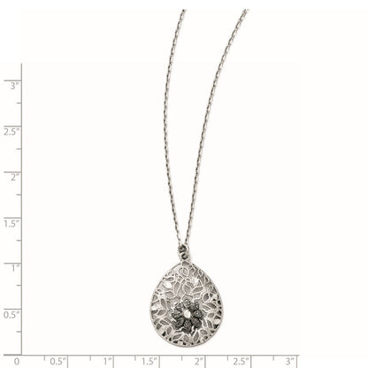 Sterling Silver Diamond-Cut And Textured Necklace W/2In Ext